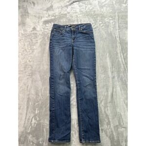 Levis Jeans Womens Sz 6/28 Blue Classic Rise Slim Leg Stretch Whiskered Faded